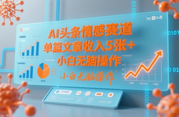 AI头条情感赛道，单篇文章收入5张+，小白无脑操作-卿云社