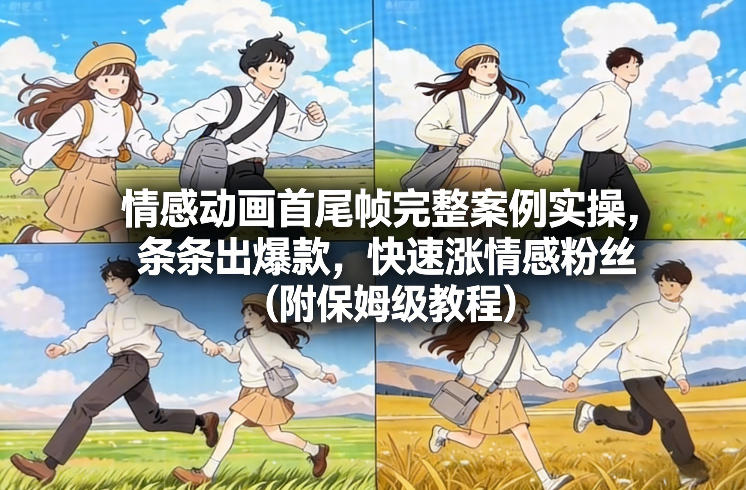 情感动画首尾帧完整案例实操，条条出爆款，快速涨情感粉丝(附保姆级教程)-卿云社