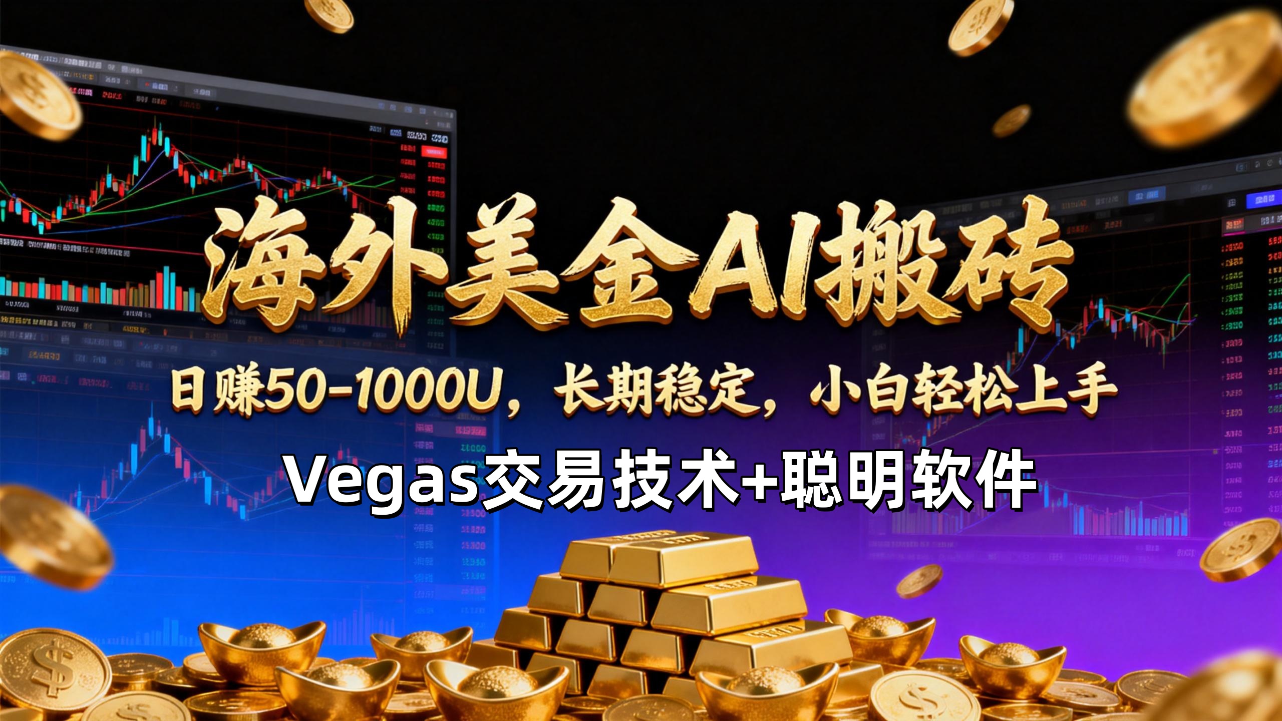 【海外美金AI搬砖】Vegas交易技术+聪明软件，日赚50-1000U，长期稳定，小白轻松上手。-卿云社