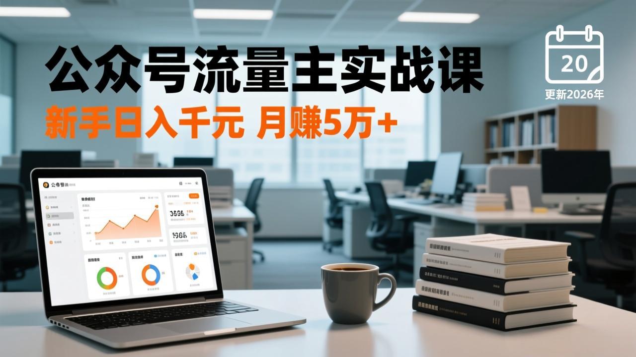 公众号流量主实战课，爆文写作、流量池运营、多平台分发，新手日入千元月赚5万+更新2026年-卿云社