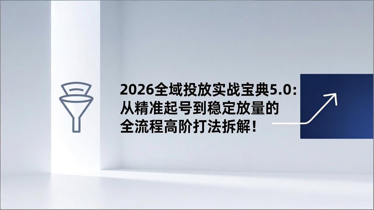 2026全域投放实战宝典5.0：从精准起号到稳定放量的全流程高阶打法拆解！-卿云社