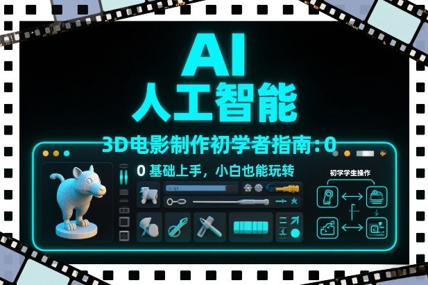 AI人工智能3D电影制作初学者指南：0基础上手，小白也能玩转-卿云社