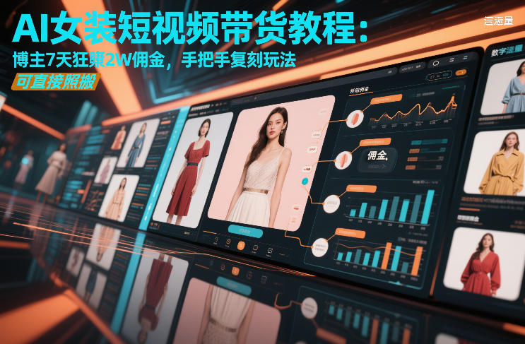AI女装短视频带货教程：博主7天狂賺2W佣金，手把手复刻玩法，可直接照搬-卿云社