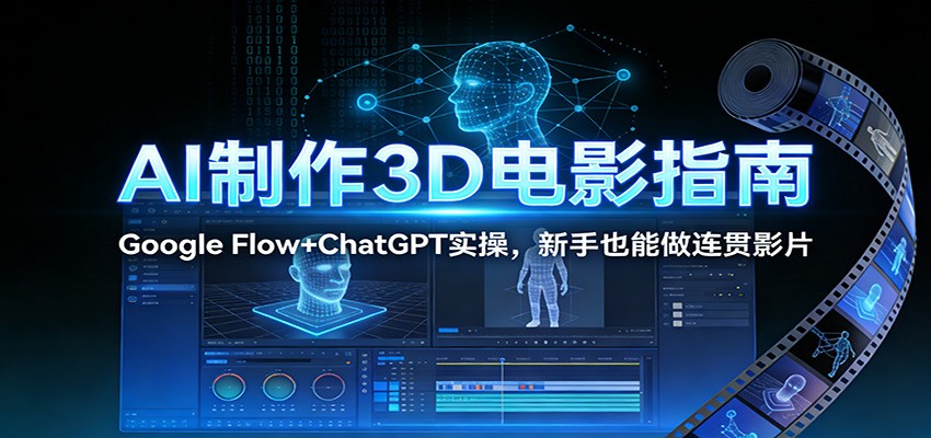 AI制作3D电影指南：Google Flow+ChatGPT实操，新手也能做连贯影片-卿云社