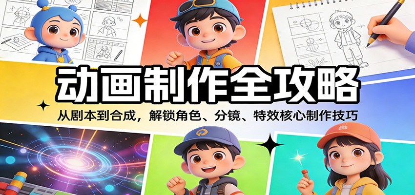 动画制作全攻略：从剧本到合成，解锁角色、分镜、特效核心制作技巧-卿云社