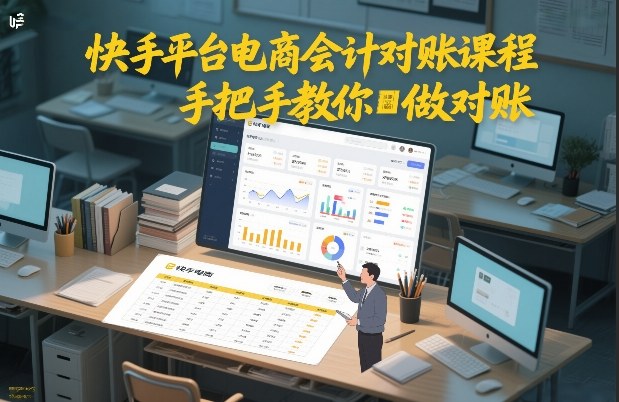 快手平台电商会计对账课程，手把手教你做对账-卿云社