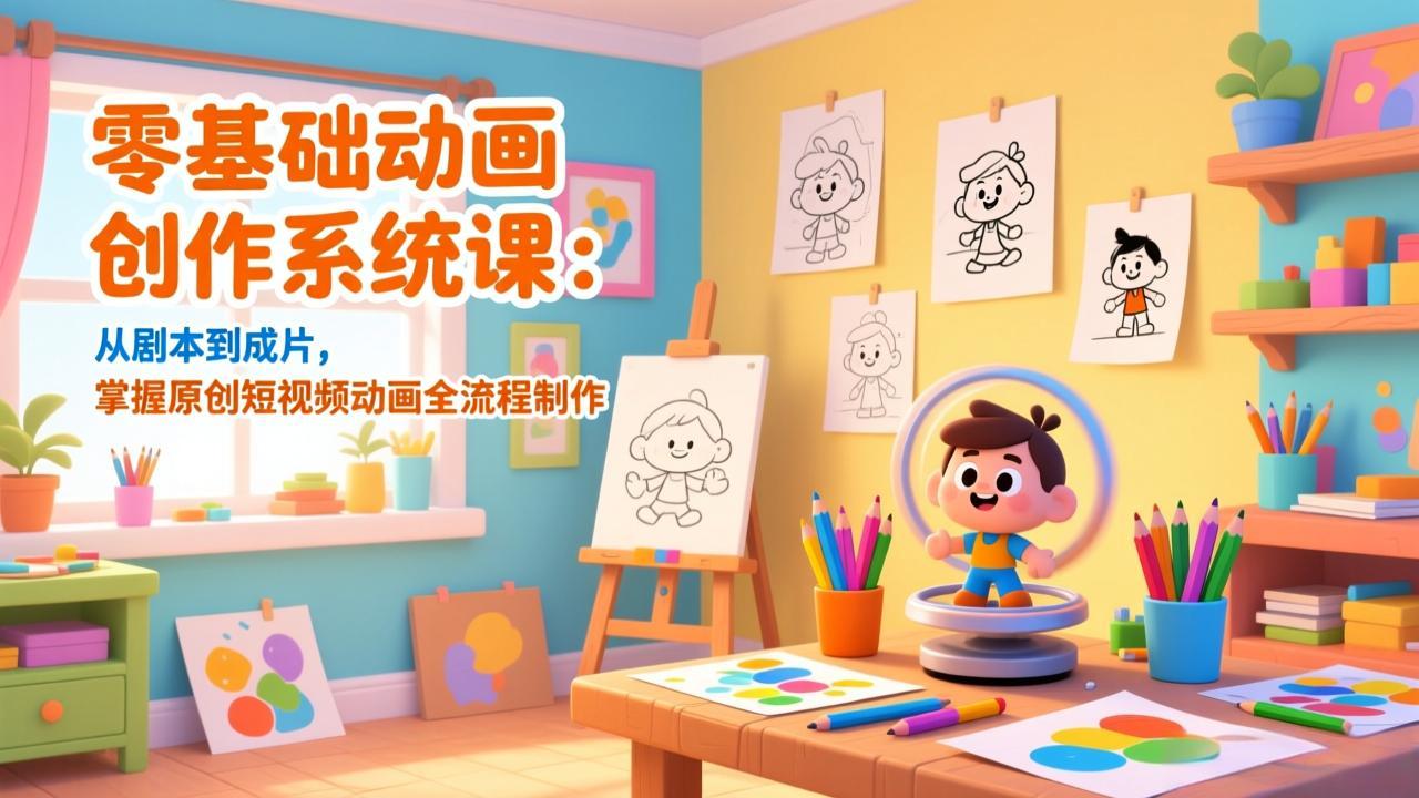 零基础动画创作系统课：从剧本到成片，掌握原创短视频动画全流程制作-卿云社