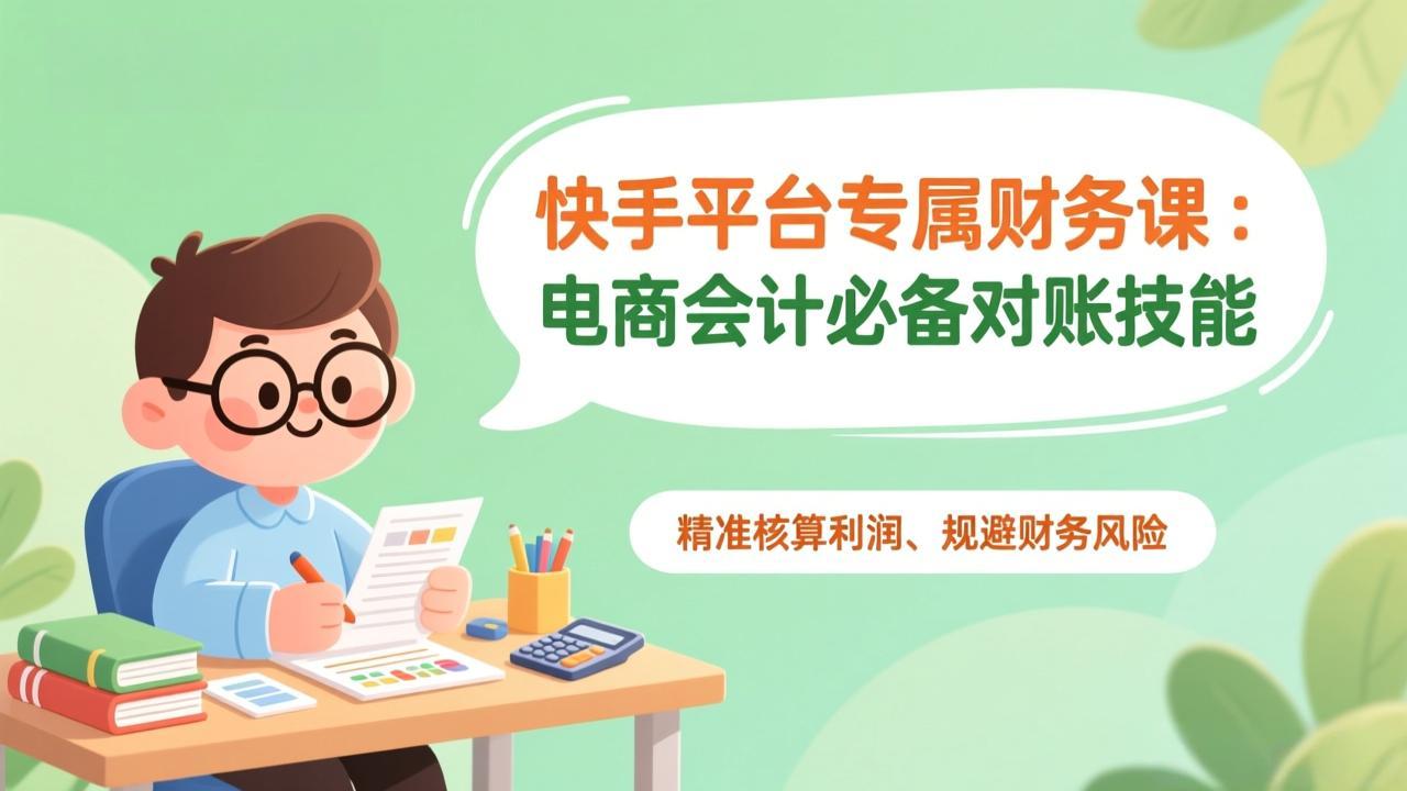 快手平台专属财务课：电商会计必备对账技能，精准核算利润、规避财务风险-卿云社