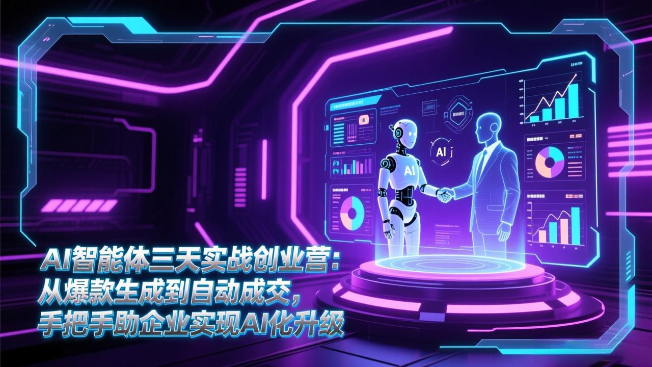 AI智能体三天实战创业营：从爆款生成到自动成交，手把手助企业实现AI化升级-卿云社