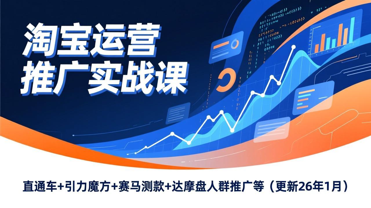 淘宝运营推广实战课，直通车+引力魔方+赛马测款+达摩盘人群推广等(更新26年1月-卿云社