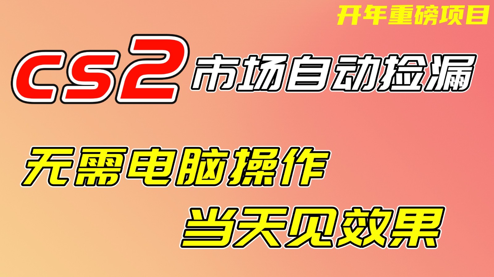 CS2市场挂机项，无需电脑操作，无需进入游戏，当天见效果，支持任何形式验证-卿云社