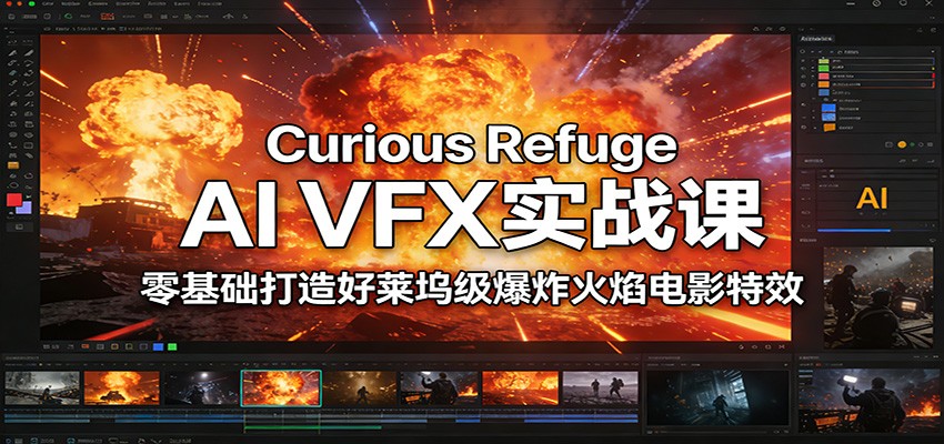 Curious Refuge AI VFX实战课，零基础打造好莱坞级爆炸火焰电影特效-卿云社