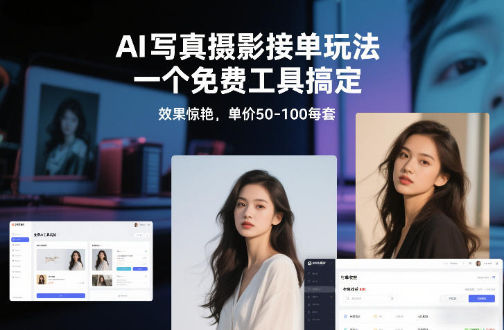 AI写真摄影接单玩法，一个免费工具搞定，效果惊艳，单价50-100每套-卿云社