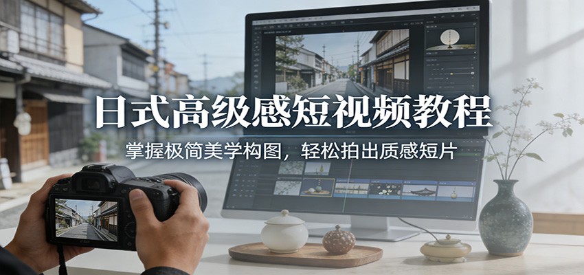 日式高级感短视频教程：掌握极简美学构图，轻松拍出质感短片-卿云社
