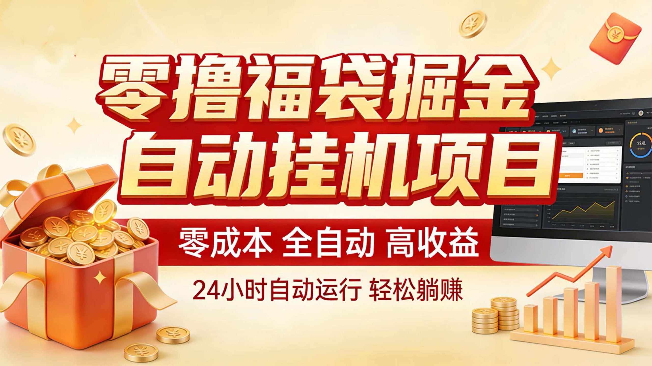 零撸福袋掘金！全自动挂机躺赚，新手也能上手-卿云社
