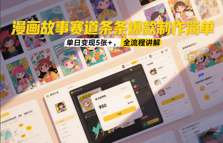 漫画故事赛道条条爆款制作简单，单日变现5张+，全流程讲解-卿云社