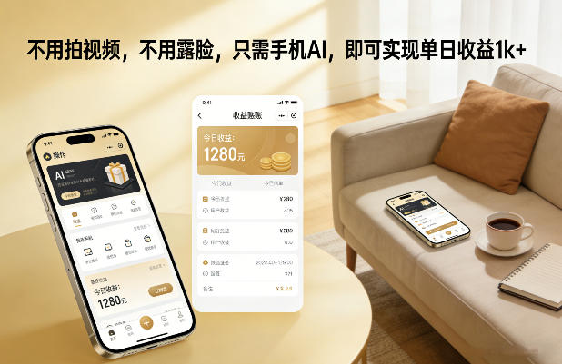 不用拍视频，不用露脸，只需手机AI，即可实现单日收益1k+【揭秘】-卿云社