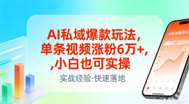 AI私域爆款玩法，单条视频涨粉6W+，小白也可实操-卿云社