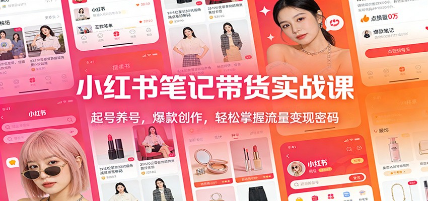 小红书笔记带货实战课：起号养号，爆款创作，轻松掌握流量变现密码-卿云社