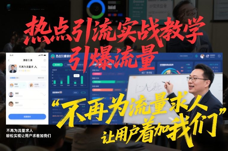 热点引流实战教学，引爆流量，不再为流量求人，轻松实现让用户求着加我们-卿云社