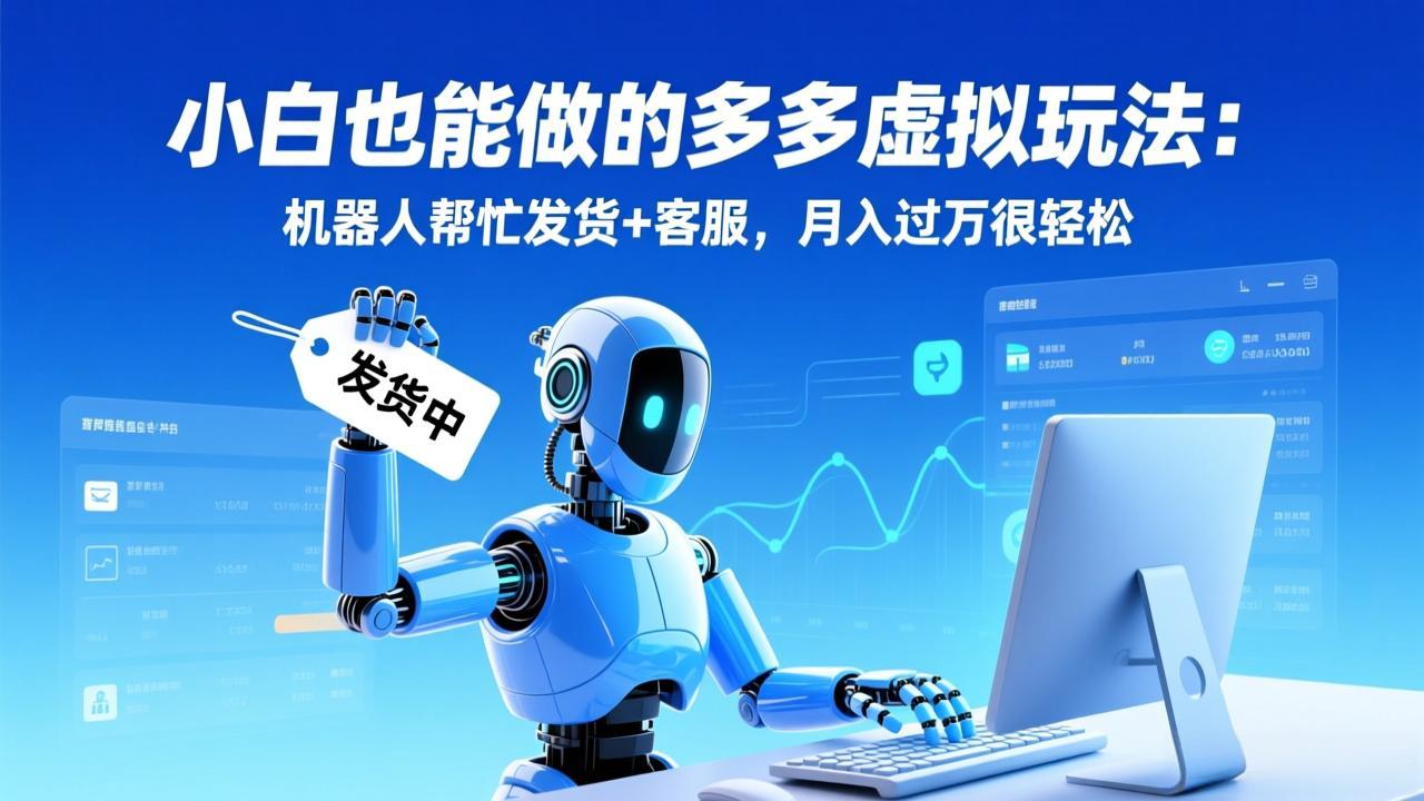 小白也能做的多多虚拟玩法：机器人帮忙发货+客服，月入过万很轻松-卿云社