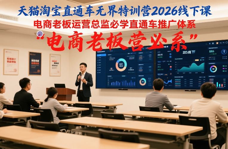 天猫淘宝直通车无界特训营2026线下课，电商老板运营总监必学直通车推广体系-卿云社