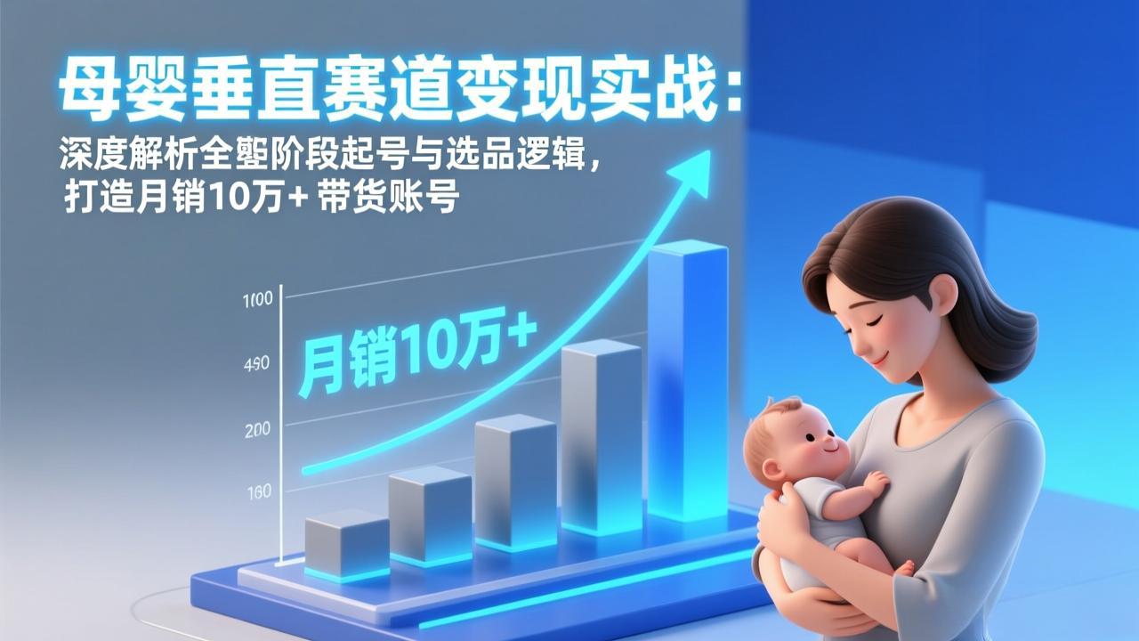 母婴垂直赛道变现实战：深度解析三大阶段起号与选品逻辑，打造月销10万+带货账号-卿云社