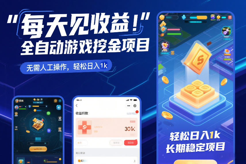 每天见收益，全自动游戏挖金项目，无需人工操作，轻松日入1k，长期稳定项目【揭秘】-卿云社