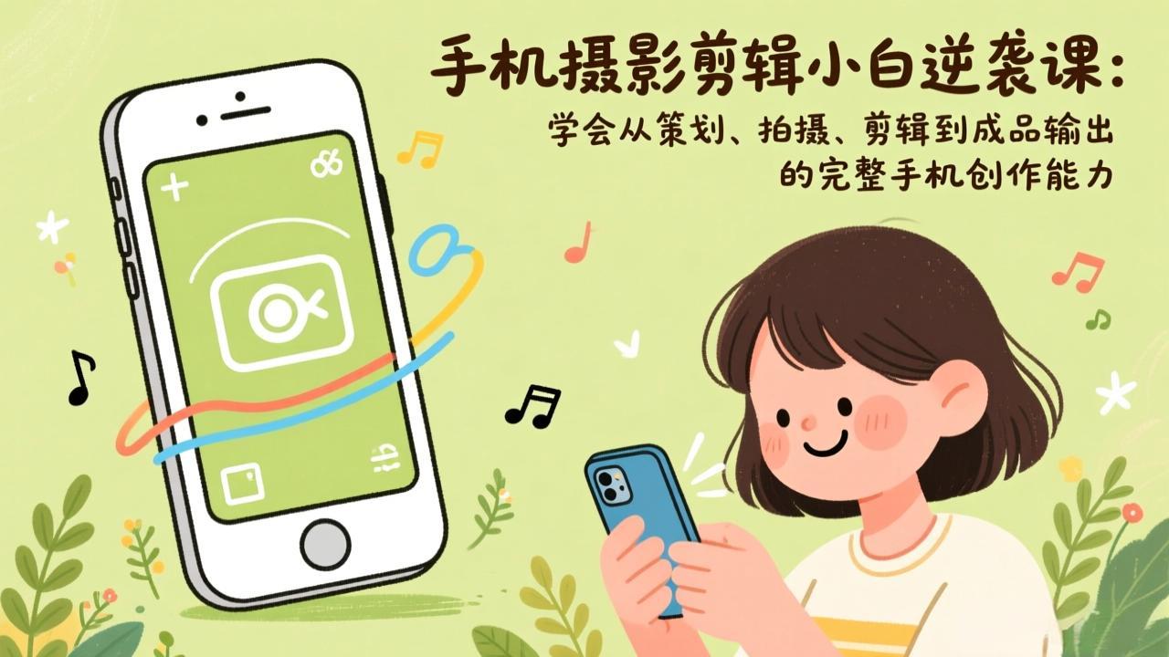 手机摄影剪辑小白逆袭课：学会从策划、拍摄、剪辑到成品输出的完整手机创作能力-卿云社