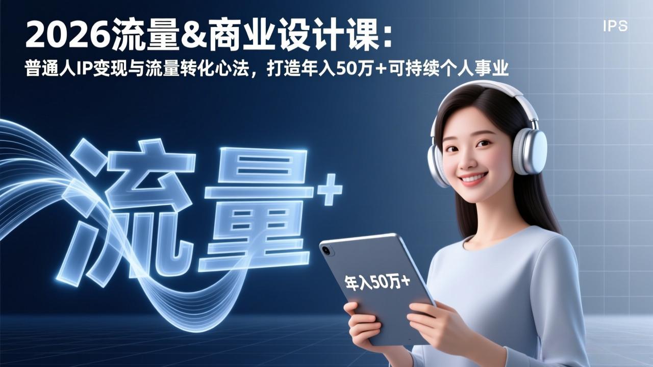 2026流量&商业设计课：普通人IP变现与流量转化心法，打造年入50万+可持续个人事业-卿云社