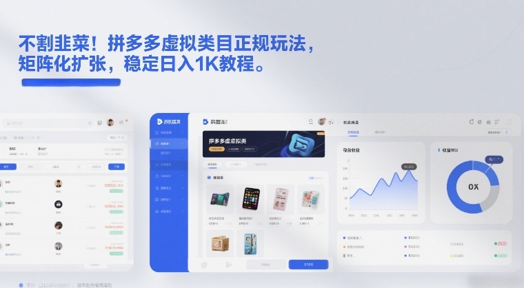 不割韭菜！拼多多虚拟类目正规玩法，矩阵化扩张，稳定日入1K教程【揭秘】-卿云社