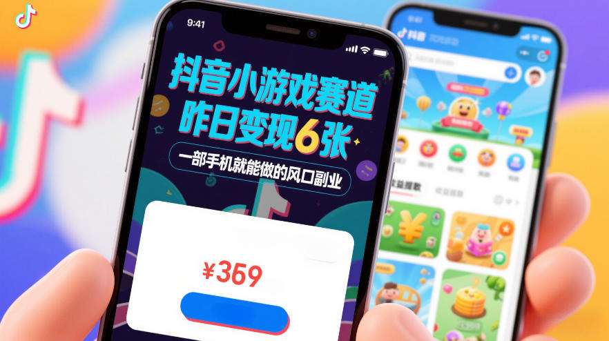 抖音小游戏赛道，昨日变现600+，零基础一部手机就能做的风口副业【揭秘】-卿云社
