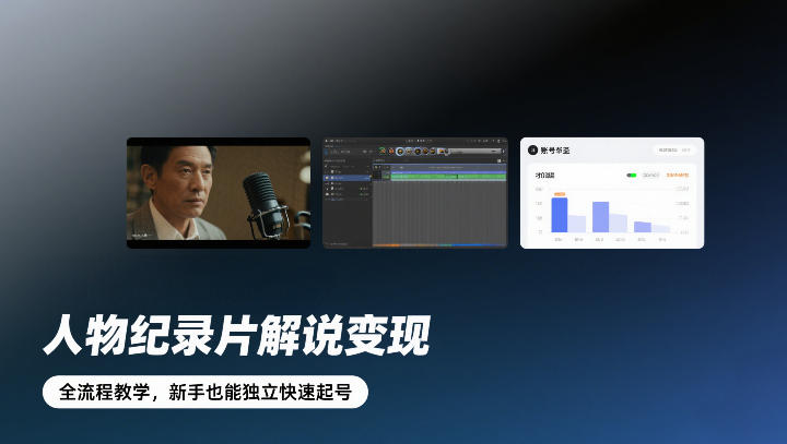 人物纪录片解说变现，全流程教学，新手也能独立快速起号-卿云社