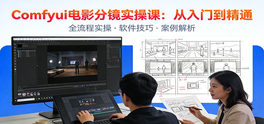 ComfyUI电影分镜实操课：分镜一致性，全流程AI视频制作，零基础也能做专业分镜-卿云社