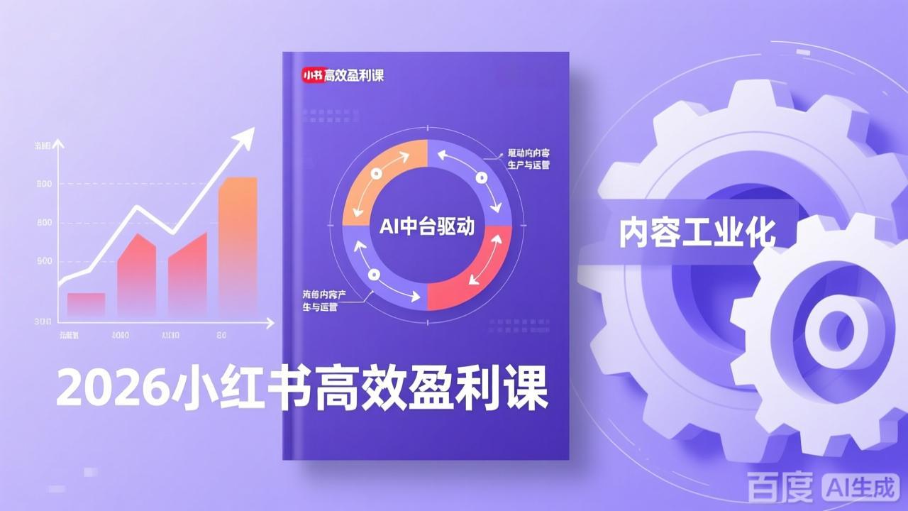2026小红书高效盈利课，流量双引擎+内容工业化+AI中台驱动，构建可复制的千万级营收模型-卿云社