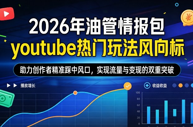 2026年油管情报包，youtube热门玩法风向标，助力创作者精准踩中风口，实现流量与变现的双重突破-卿云社