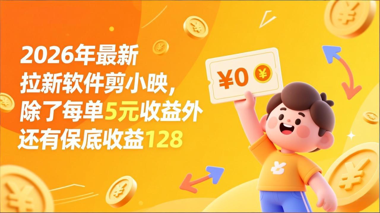 最新拉新软件剪小映，除了每单5元收益外还有保底收益128-卿云社