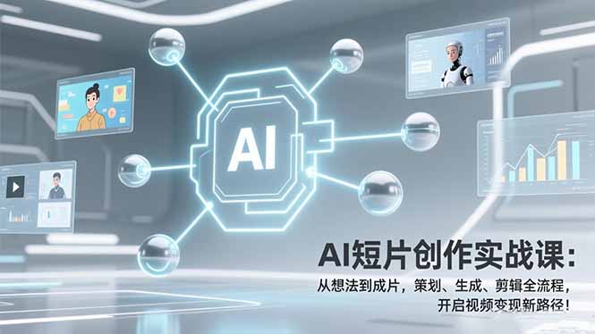 AI短片创作实战课：从想法到成片，策划、生成、剪辑全流程，开启视频变现新路径！-卿云社