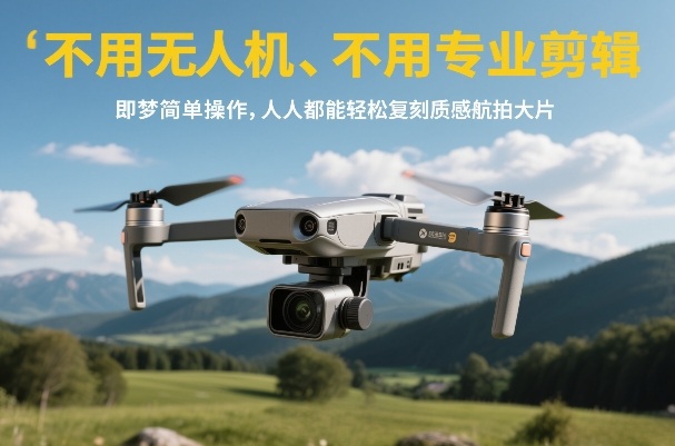 不用无人机、不用专业剪辑，即梦简单操作，人人都能轻松复刻质感航拍大片-卿云社