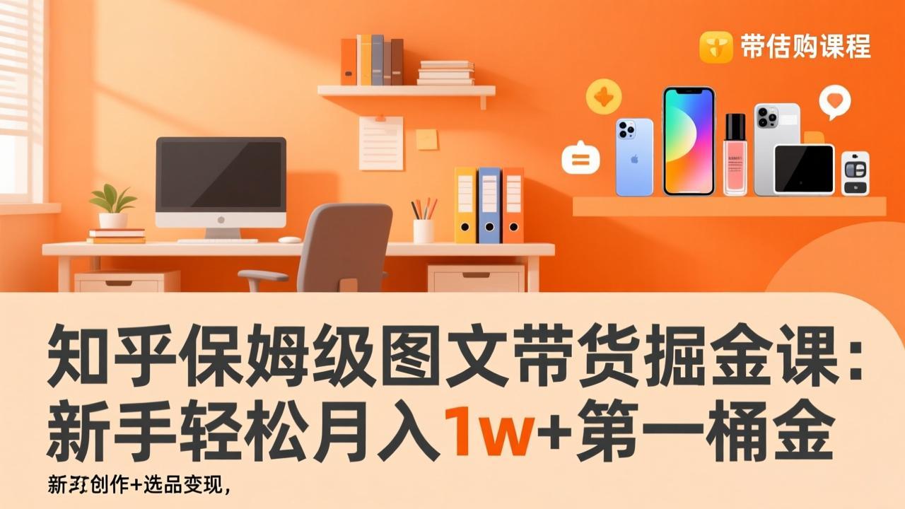 知乎保姆级图文带货掘金课：账号打造+爆文创作+选品变现，新手轻松月入1w+第一桶金-卿云社