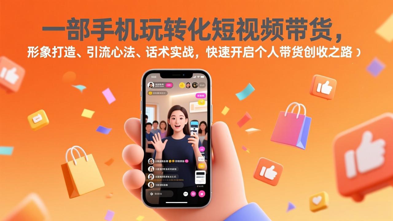 一部手机玩转化短视频带货，形象打造、引流心法、话术实战，快速开启个人带货创收之路-卿云社