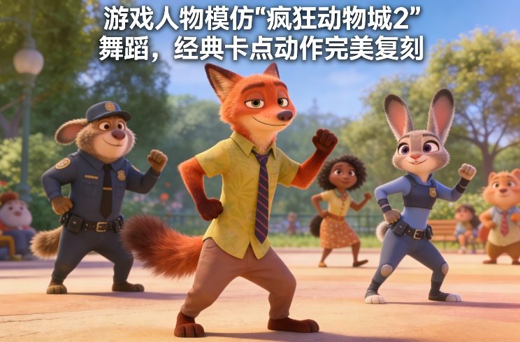 游戏人物模仿“疯狂动物城2”舞蹈，经典卡点动作完美复刻-卿云社