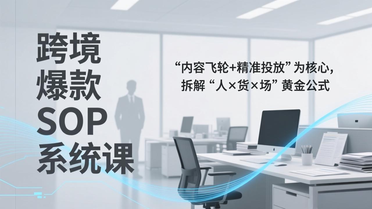 跨境爆款SOP系统课，“内容飞轮+精准投放”为核心，拆解“人×货×场”黄金公式-卿云社