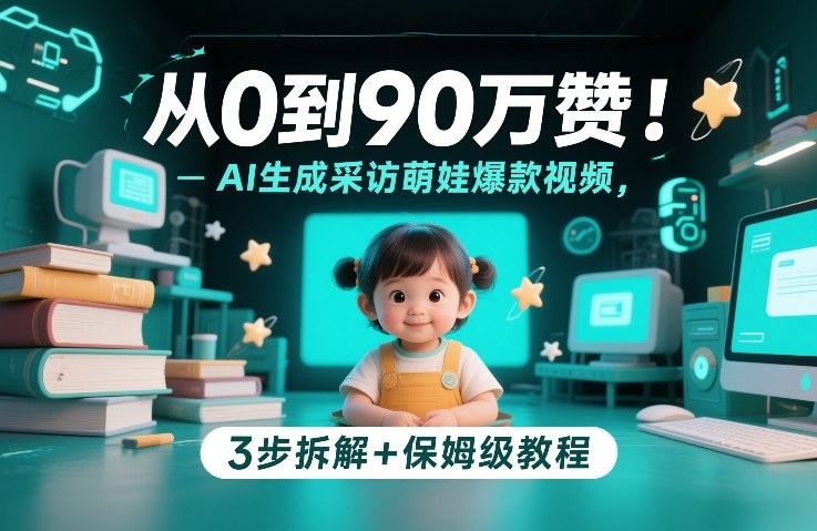 从0到90万赞：AI生成采访萌娃爆款视频，3步拆解+保姆级教程-卿云社