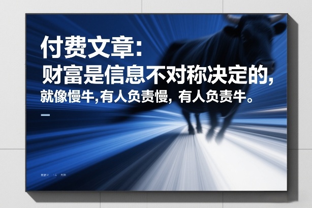 付费文章：财富是信息不对称决定的，就像慢牛，有人负责慢，有人负责牛-卿云社