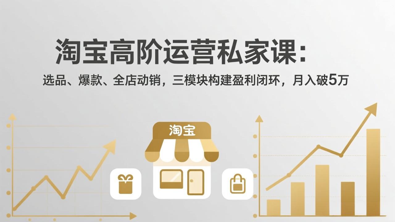 淘宝高阶运营私家课：选品、爆款、全店动销，三模块构建盈利闭环，月入破5万(更新26年2月-卿云社