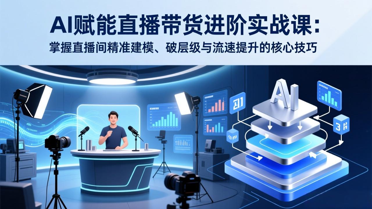 AI赋能直播带货进阶实战课：掌握直播间精准建模、破层级与流速提升的核心技巧-卿云社