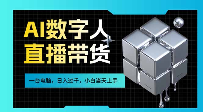 AI数字人直播带货风口已来，一台电脑在家日入过千，小白当天上手的赚钱技能-卿云社