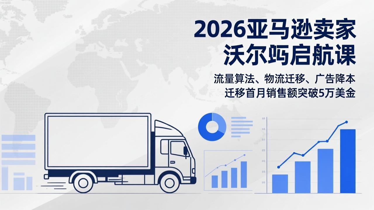 2026亚马逊卖家沃尔玛启航课，流量算法、物流迁移、广告降本，迁移首月销售额突破5万美金-卿云社
