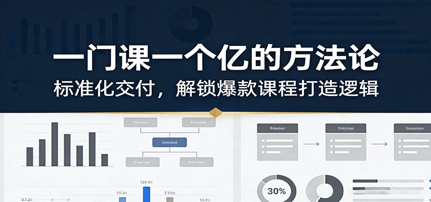 一门课一个亿的方法论：标准化交付，解锁爆款课程打造逻辑-卿云社